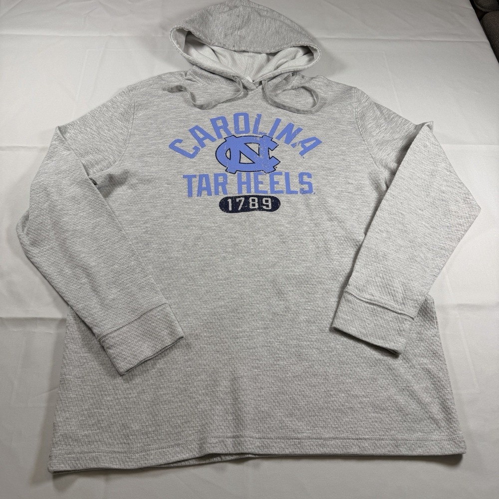 Champion North Carolina Tar Heels XL Thermal Long Sleeve Hoodie College Gray